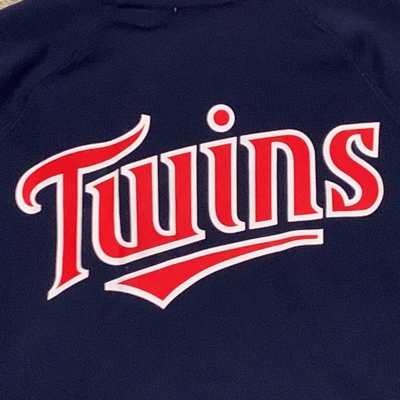 PINK  MN Twins Zippered Sweatshirt/Jacket Dark Blue Front and back Logo Baseball - Picture 5 of 5